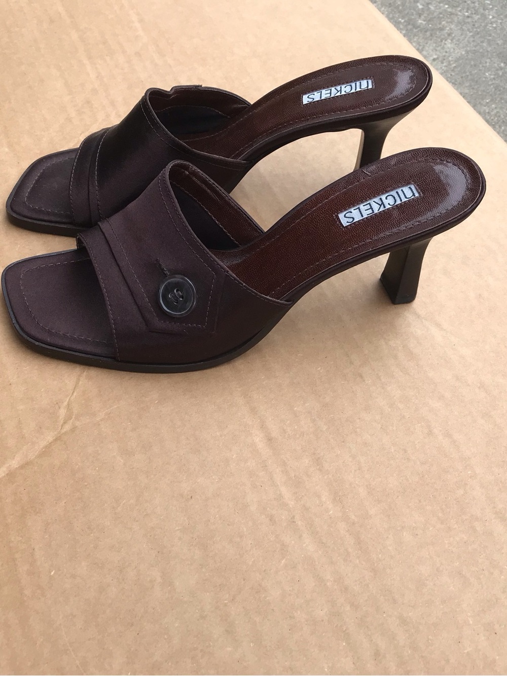Nickels satin leather slip on Shoes